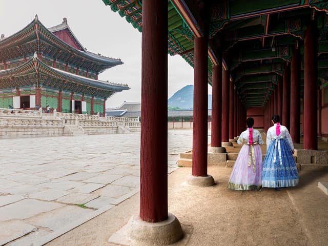 Coreiadosul seoul palacio gyeongbokgung hanbok